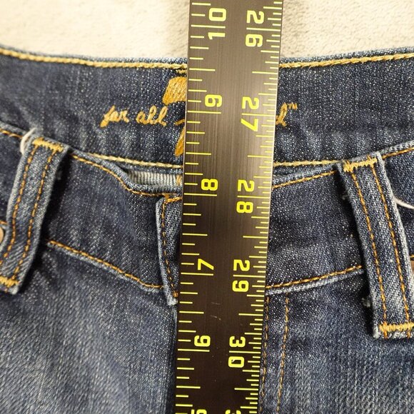 7 for all mankind jeans mid rise bootcut women's 27 blue denim - Picture 6 of 15